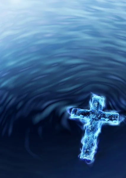 Svěcená voda kříž — Stock fotografie