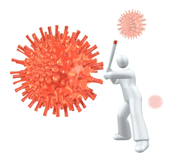 Golpear el virus de la gripe — Foto de Stock