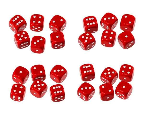 Red dice set — Stock Photo, Image