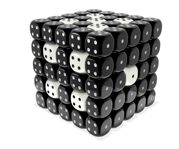 Dice cluster - Black n white — Stock Photo, Image