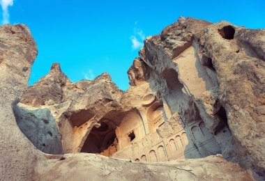 Church in rock - ruins in Cappadocia clipart