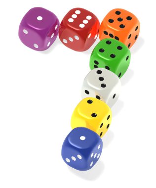 Lucky seven dice clipart