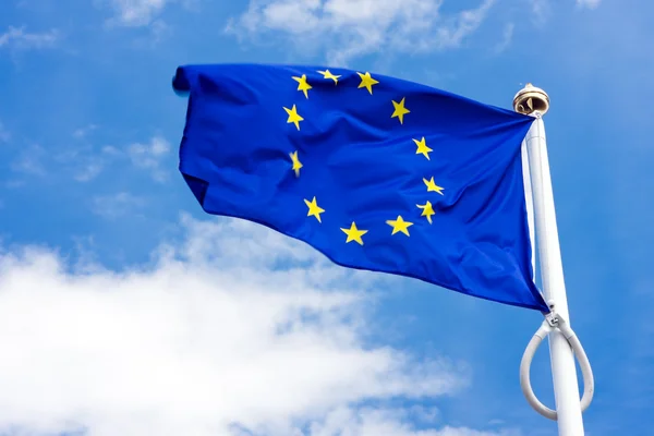 stock image Flag and emblem of the European Union