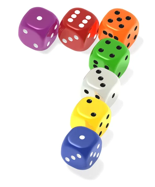 Lucky seven dice — Stock Photo, Image