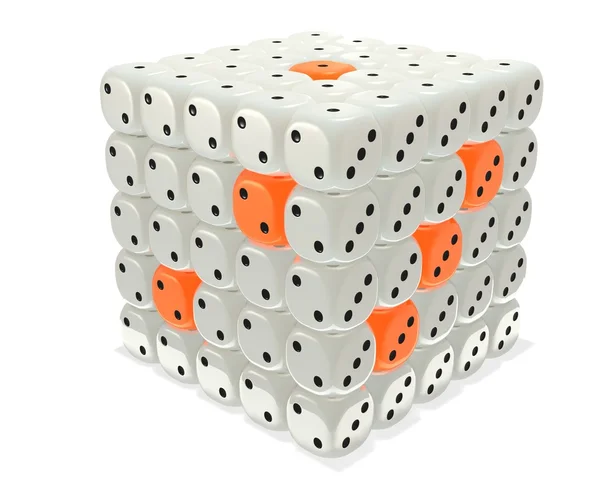 Dice stack - gray and orange — Stock Photo, Image
