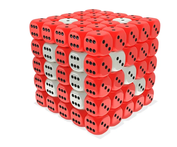 Cubo de dados rojo — Foto de Stock