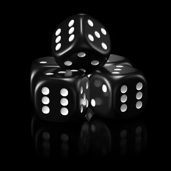 Black dice stack — Stock Photo, Image