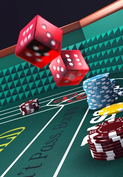 Casino craps, throwing dice — Stock Photo, Image