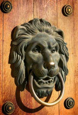 Lion head door knocker clipart