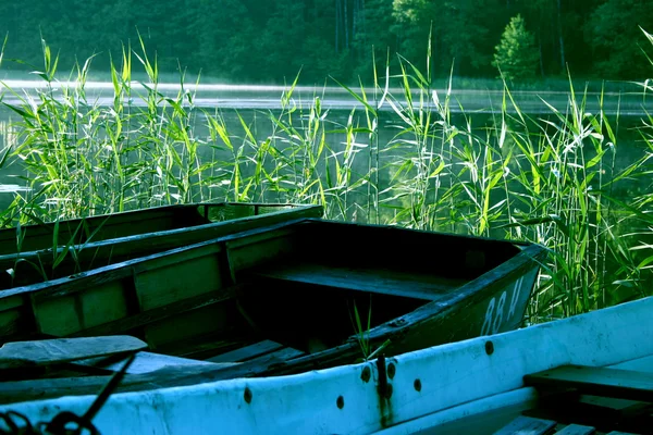 Лодки по утрам — стоковое фото