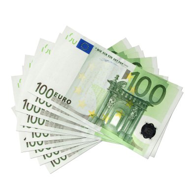 100 Euro banknotes clipart