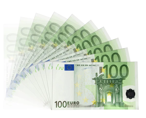 100 banknotów euro — Zdjęcie stockowe