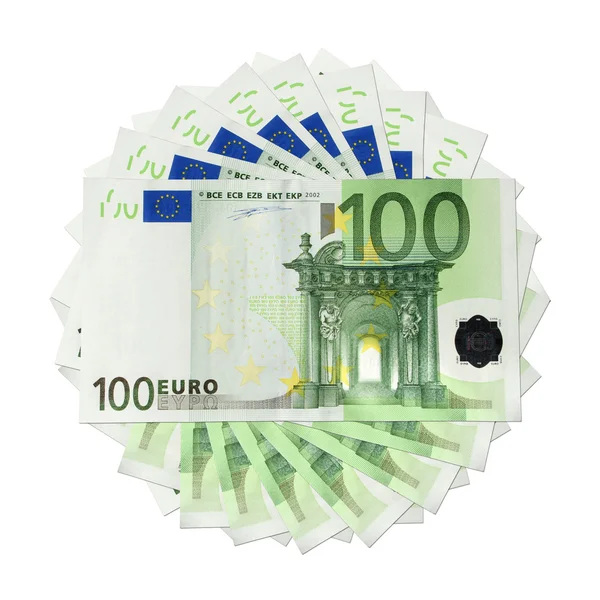 100 notas de euro — Fotografia de Stock