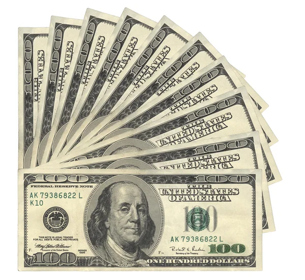 Billetes en dólares estadounidenses — Foto de Stock