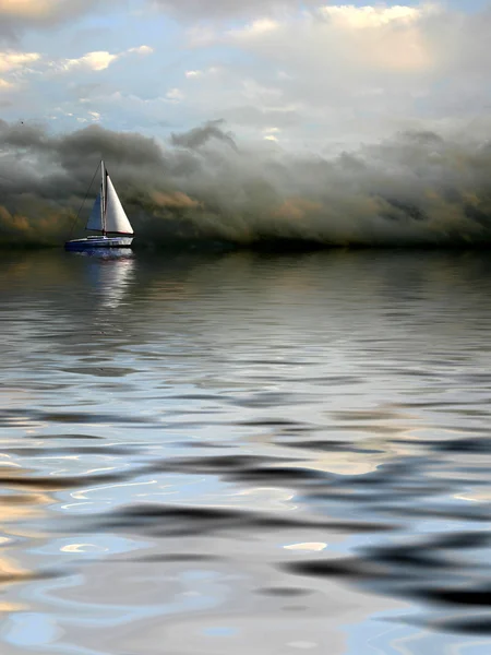 Yalnız gemi — Stok fotoğraf