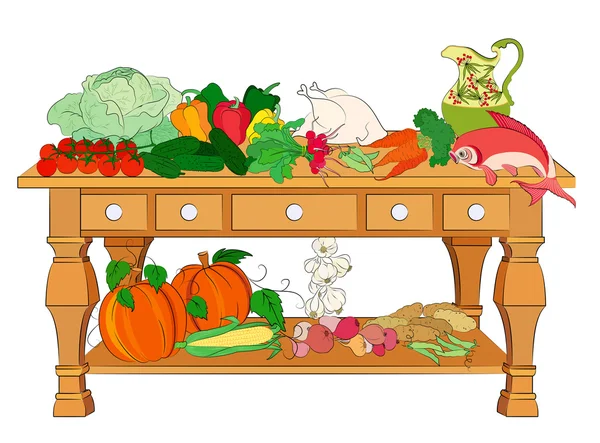 Натюрморт с овощами — стоковый вектор