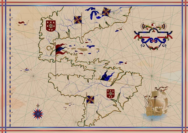 古い地図 — ストックベクタ