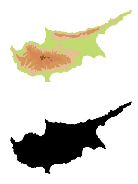 Mapa Kypru — Stockový vektor