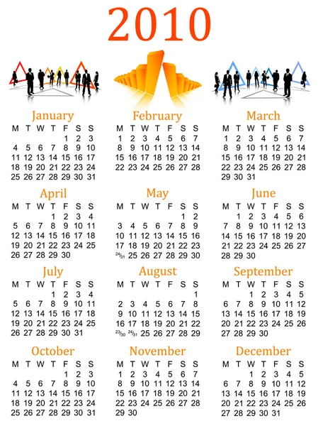 Calendario vettoriale — Vettoriale Stock