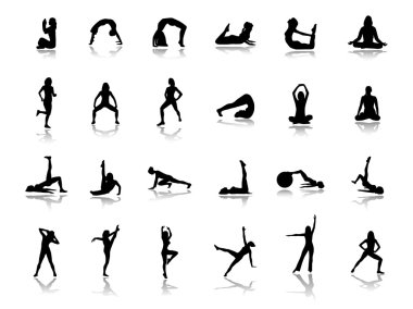 Fitness silhouettes clipart