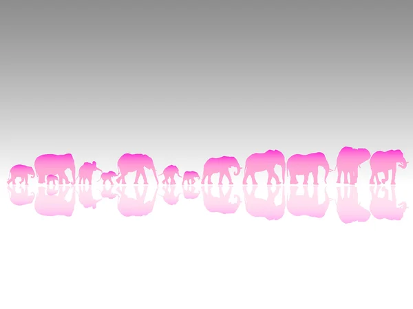 Růžoví sloni — Stockový vektor