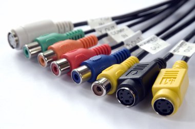 Audio and video connectors clipart