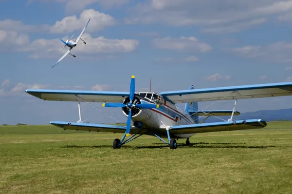 Biplane An-2 in the airshow — Stock Image Biplane An-2 in the airshow Stock Photo