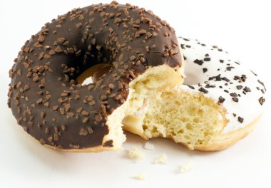 Chocolate and vanilla donuts clipart