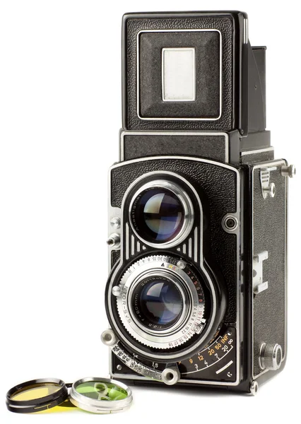 Old camera with photo-filter — Stock Photo, Image