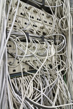 The network cable in the service room clipart