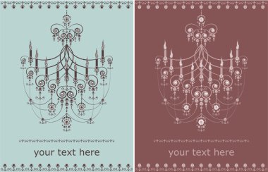 Set of greeting cards with chande clipart