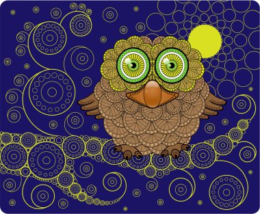 Night Owl on a Branch clipart