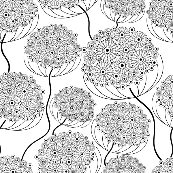 Seamless abstract flowers pattern — Stock Vector