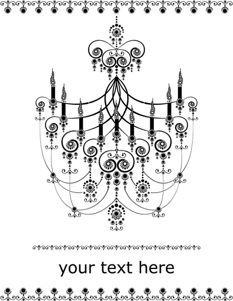 Elegante wenskaart met chandelie — Stockvector