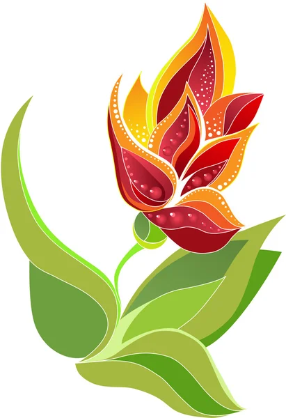 装飾的な魔法の花 — ストックベクタ