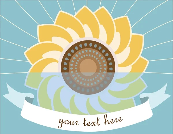 Greeting card with sunflower — Stock Vector