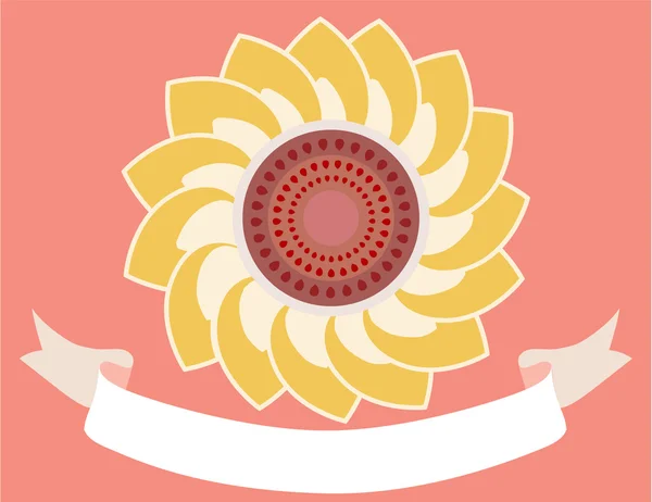 Grußkarte mit Sonnenblume — Stockvektor
