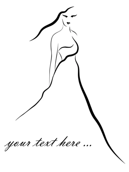 Femme en robe — Image vectorielle