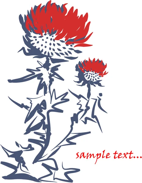 Chardon fleur — Image vectorielle