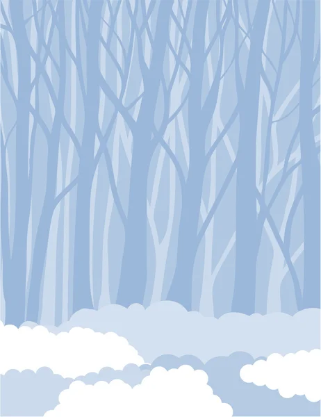Inverno floresta fundo — Vetor de Stock