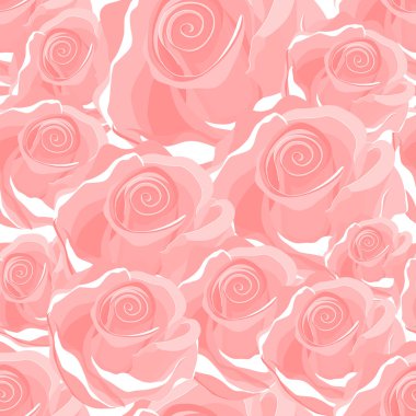 Seamless red rose pattern clipart