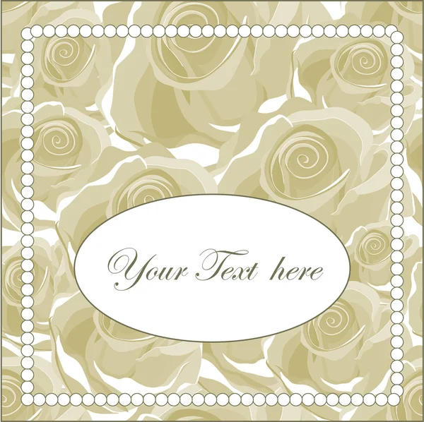 Elegante tarjeta de felicitación con rosas — Vector de stock