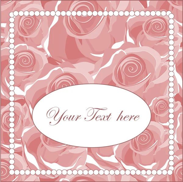 Elegante tarjeta de felicitación con rosas — Vector de stock