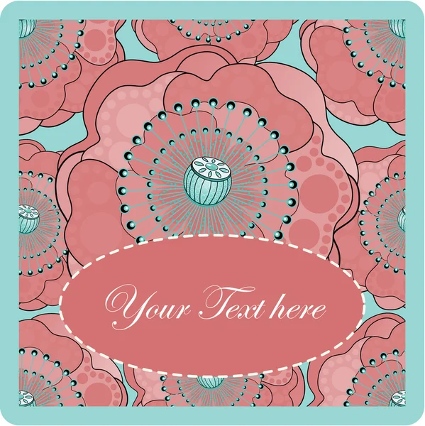 Carte de vœux / couverture de CD avec fleur de pavot — Image vectorielle