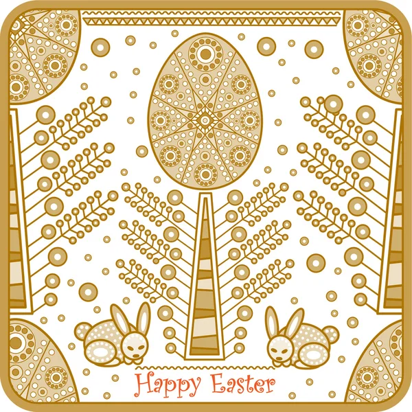 Decorative greeting card with easter egg — Stock Vector
