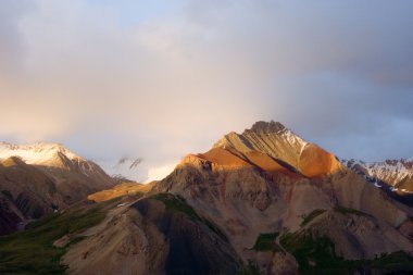 Evening in Pamirs mountains clipart