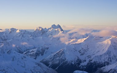 Ushba from Elbrus, Caucasus Mountains clipart