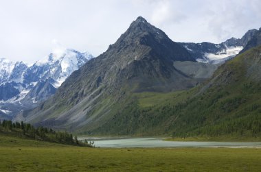 Ak-Kem lake near mt. Belukha, Altai clipart