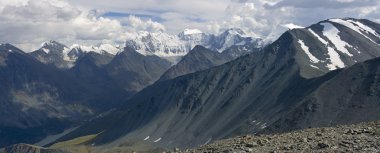 Panaramic view on Belukha, Altai clipart