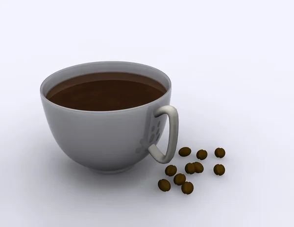 Kubek z ziaren kawy — Zdjęcie stockowe